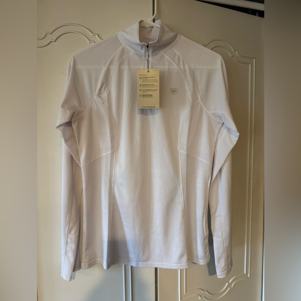 Ariat White AriatTEK Shirt Equestrian Show Shirt New with tags -Small